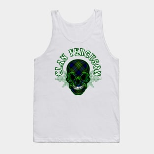 Scottish Clan Ferguson Tartan Celtic Skull Tank Top